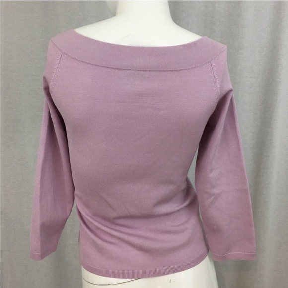 SOLD Sz Small Ann Taylor 3/4 Sleeve Silk Sweater - Picture 8 of 8